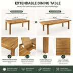 7 Pieces Acacia Wood Outdoor Dining Set