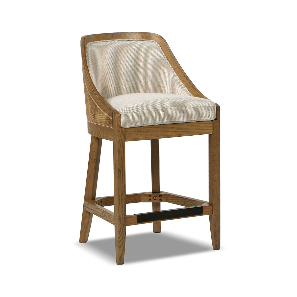 Charleston 27" Cane Counter Stool, Beige Performance Fabric