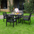 HDPE Outdoor Patio Dining Set with Table and Four Chairs