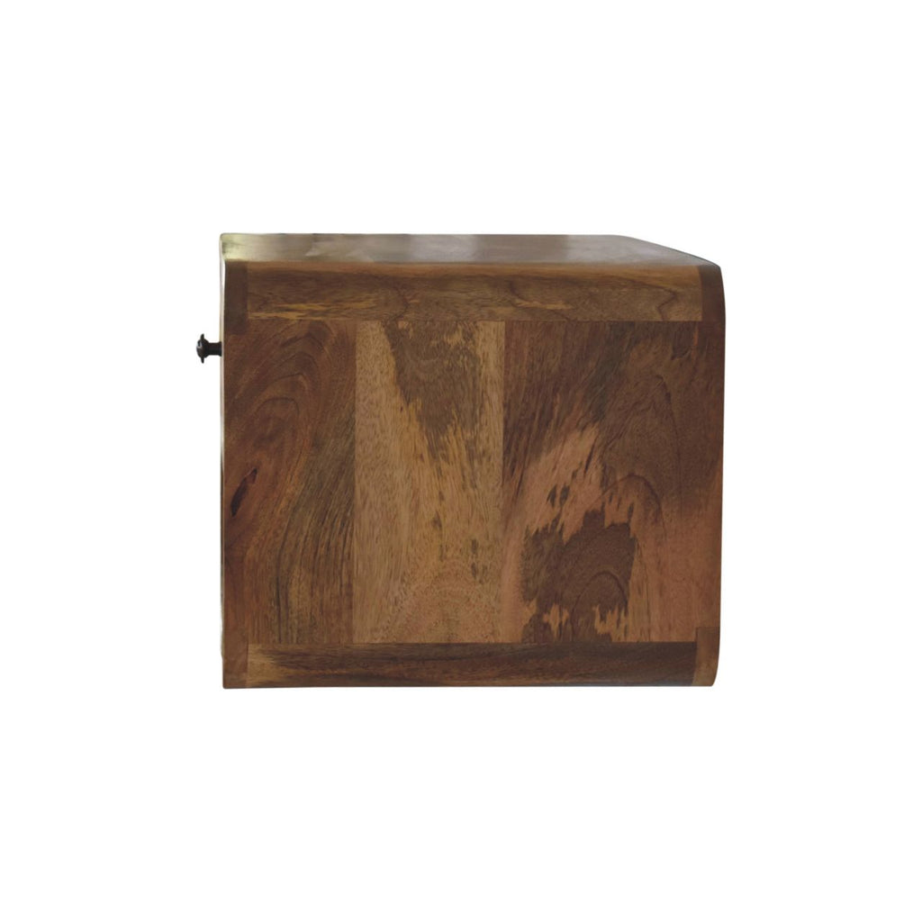 Solid Wood Large Floating Curve Open Slot Bedside