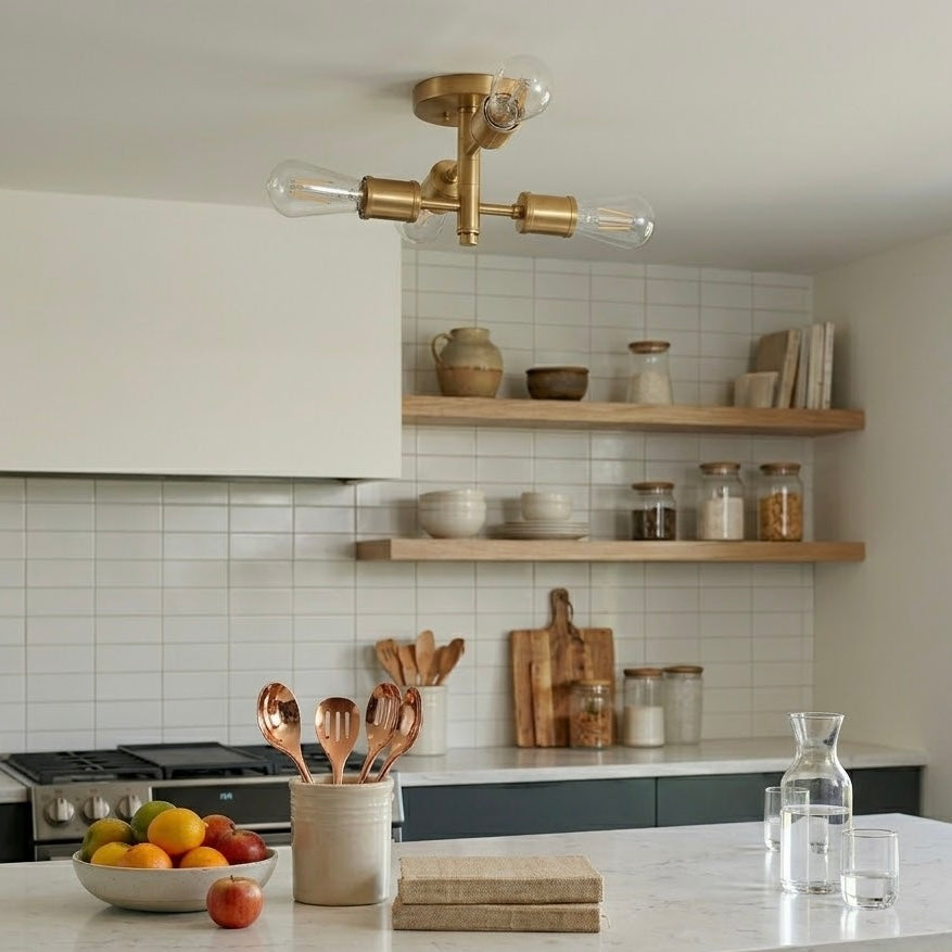 Ephemeral Four Lights Semi Flush Mount Pendant