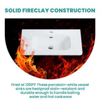 Glossy White Ceramic Integrated Basin