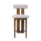 Renee Indoor Modern Split-Back Rubber Wood Counter Stool