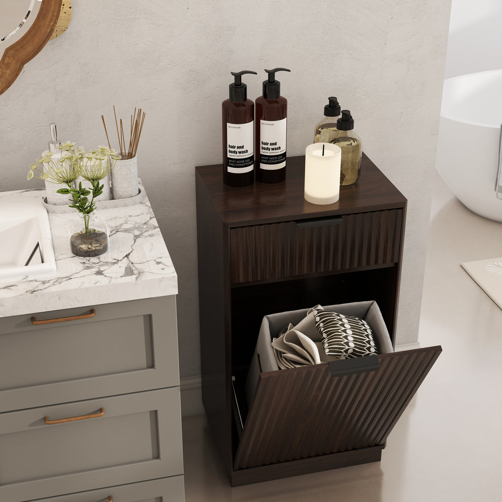 10-Gallon Woodgrain Tilt-Out Trash Can Cabinet