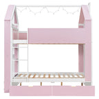 Full Size Bunk Bed with Storage Drawers & Shelves