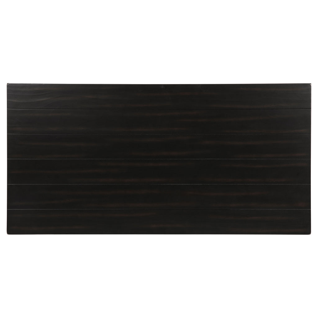 Castleton Distressed Java Wood Coffee Table with Shelf