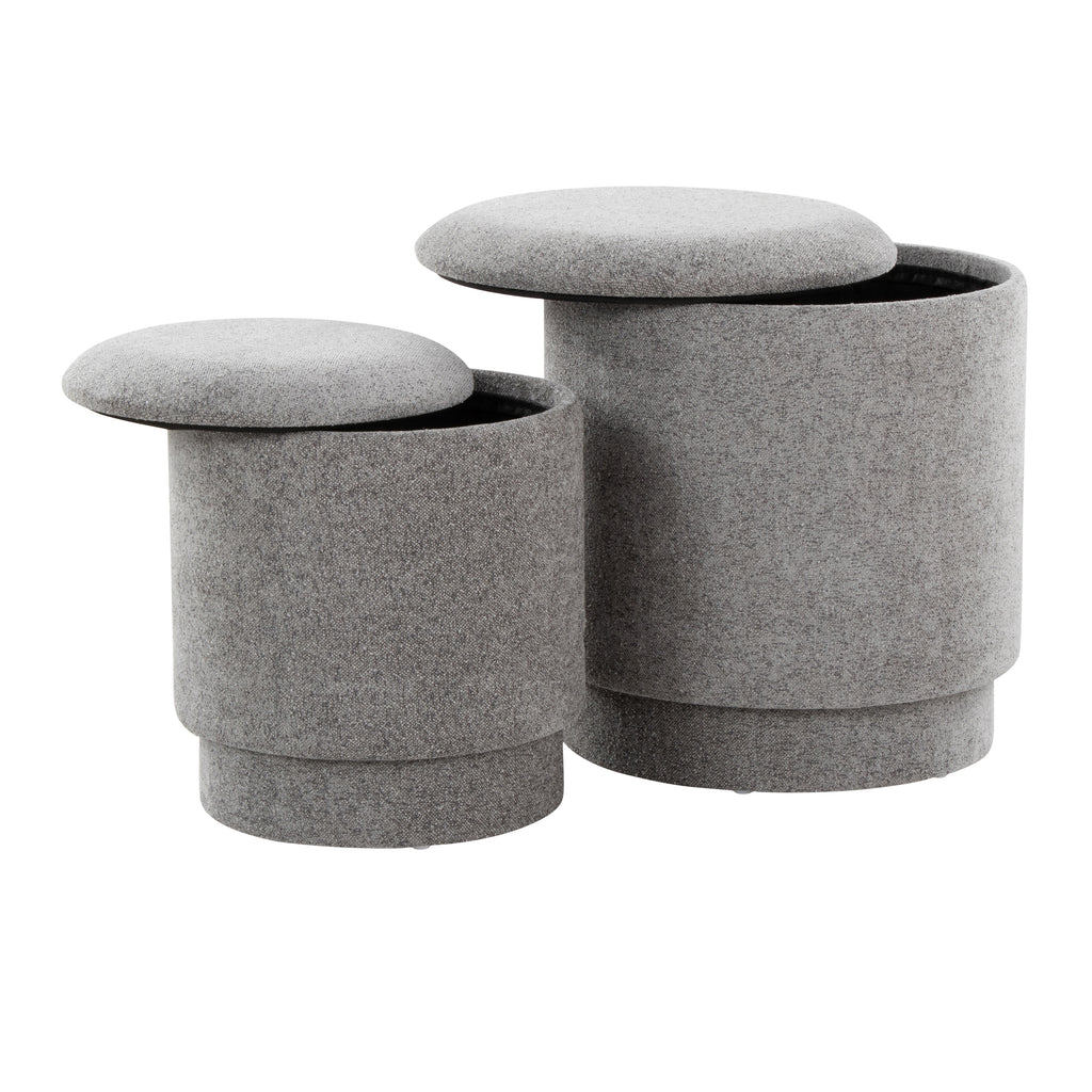 Upholstered Contemporary Ottoman Set