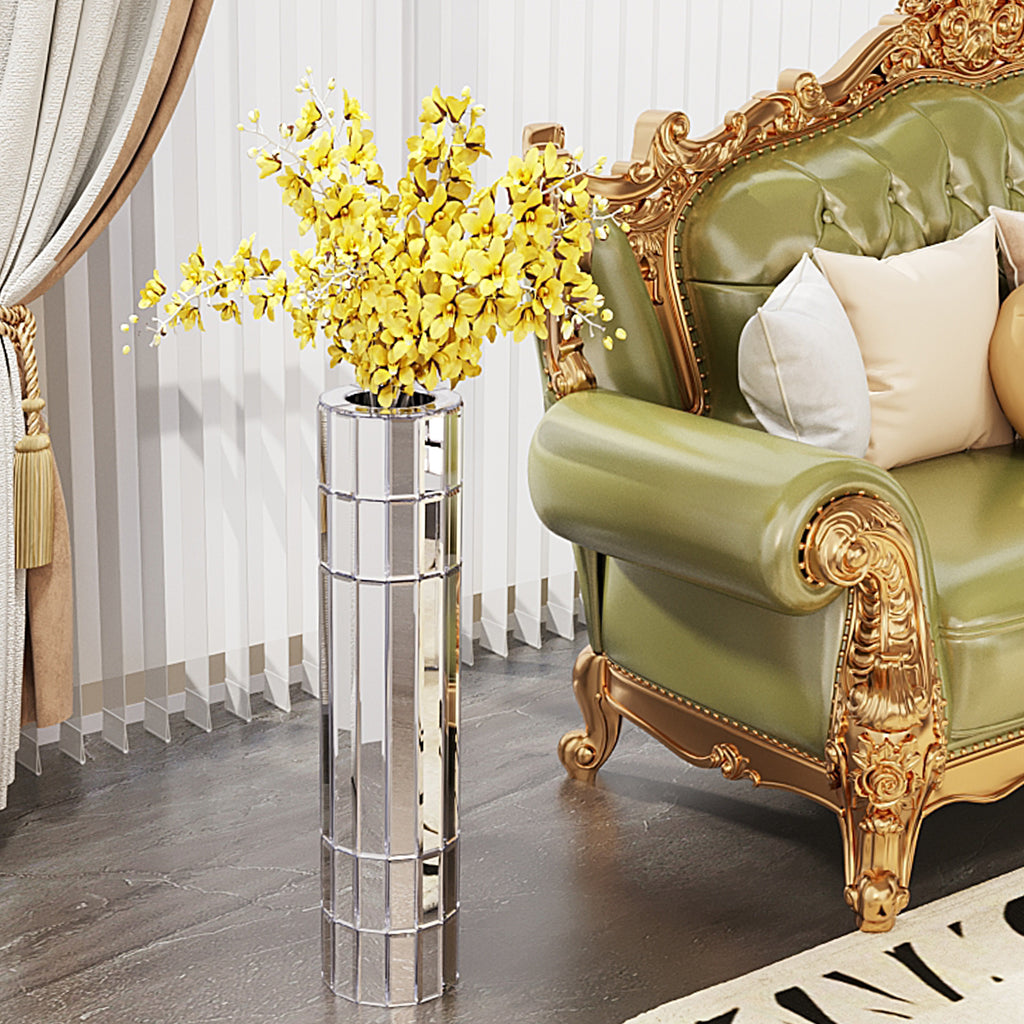 29.92" Tall Mirrored Floor Vase