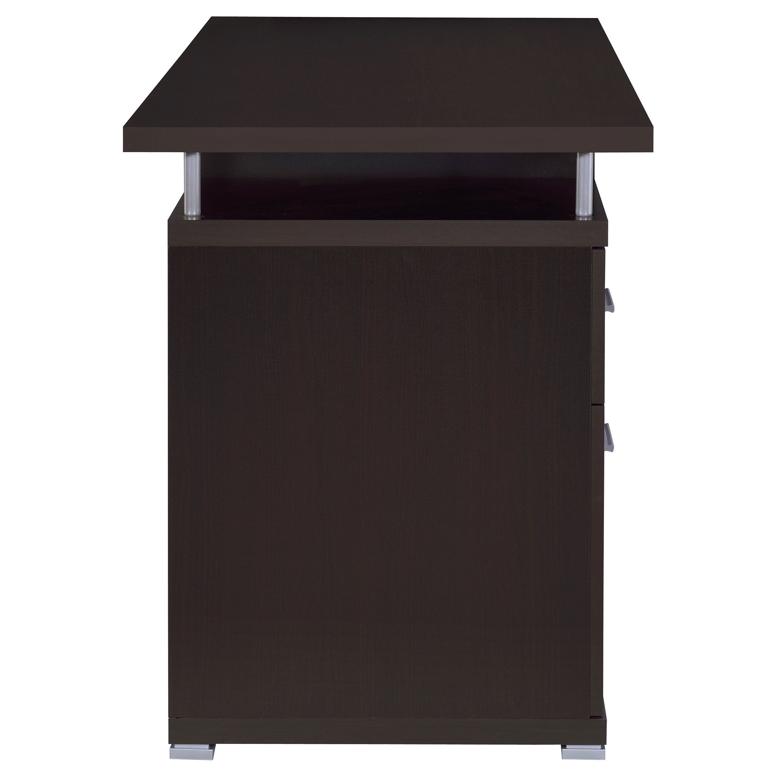 Rochelle Cappuccino 2-Drawer Office Computer Desk