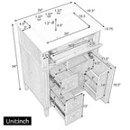 24" Bathroom Vanity with Sink and Elegant Wood Handles