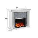 Noralie Mirrored & Faux Diamonds Fireplace