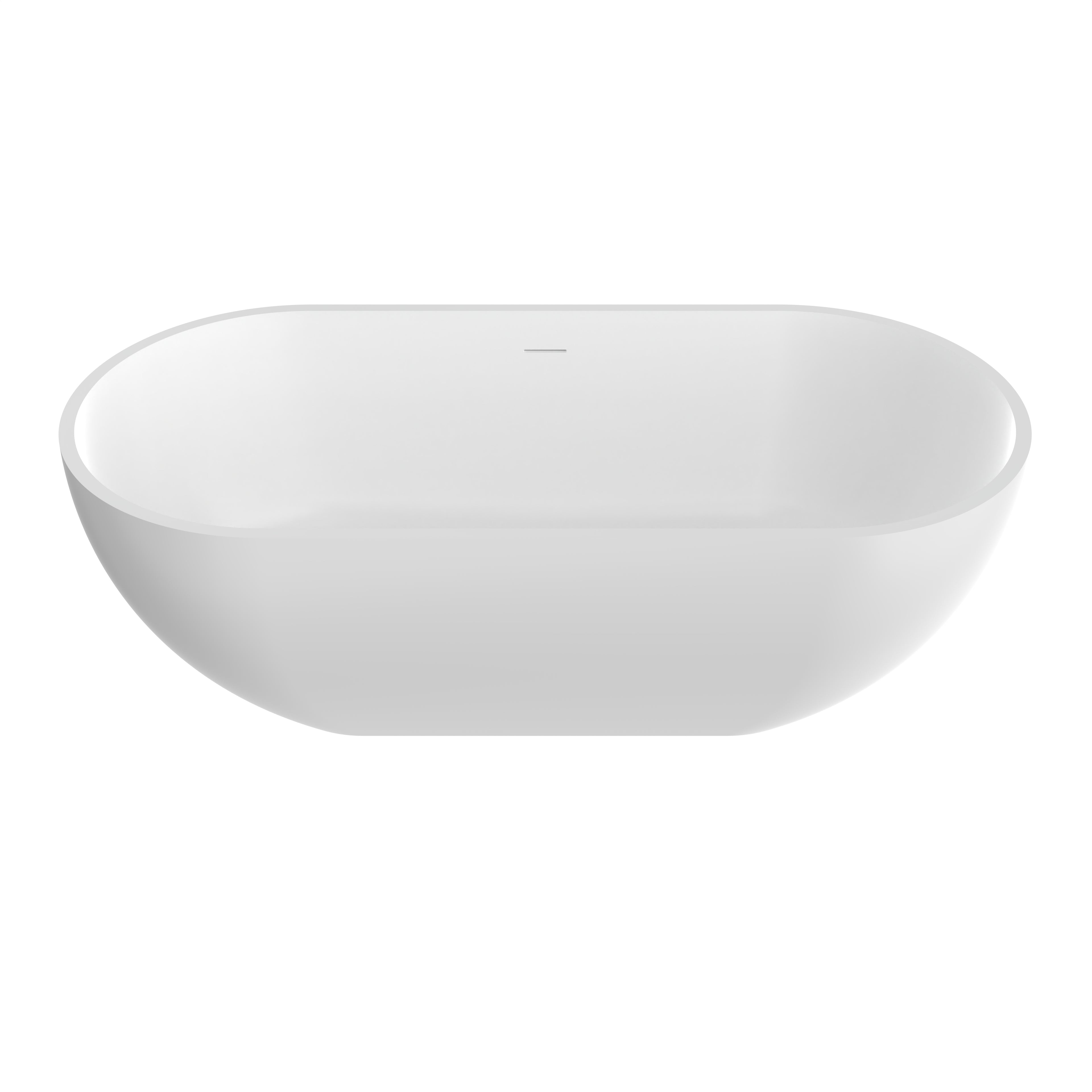 63 Inch Artificial Stone Solid Surface Oval Freestanding Bathtub