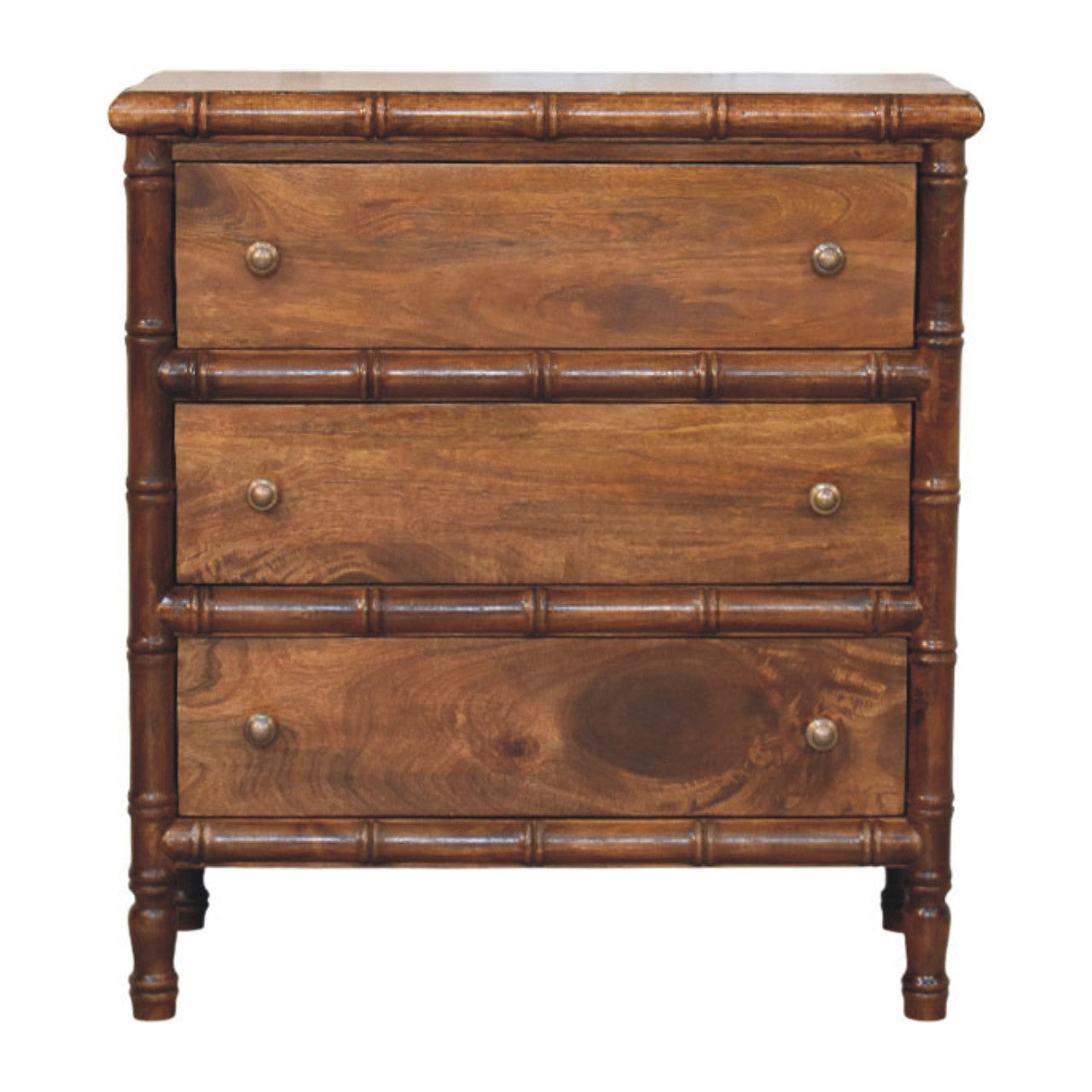 Solid Wood Bamboo 3 Drawer Chest