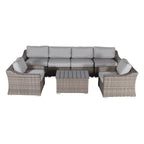 Fully Assembled 6-Person All-Weather Wicker Sectional Seating Group