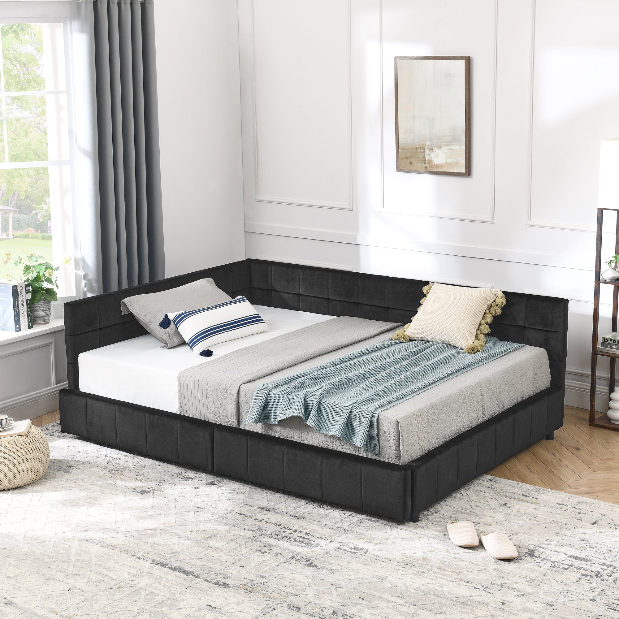 Full Size Storage Upholstered Tufted Bed Frame