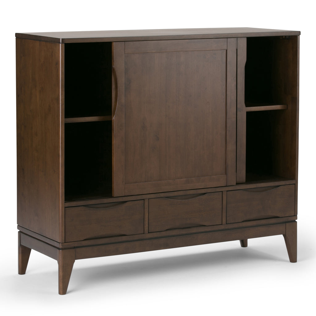 Harper 48 Inch Wide Solid Hardwood Mid-Century Modern Medium Storage Cabinet