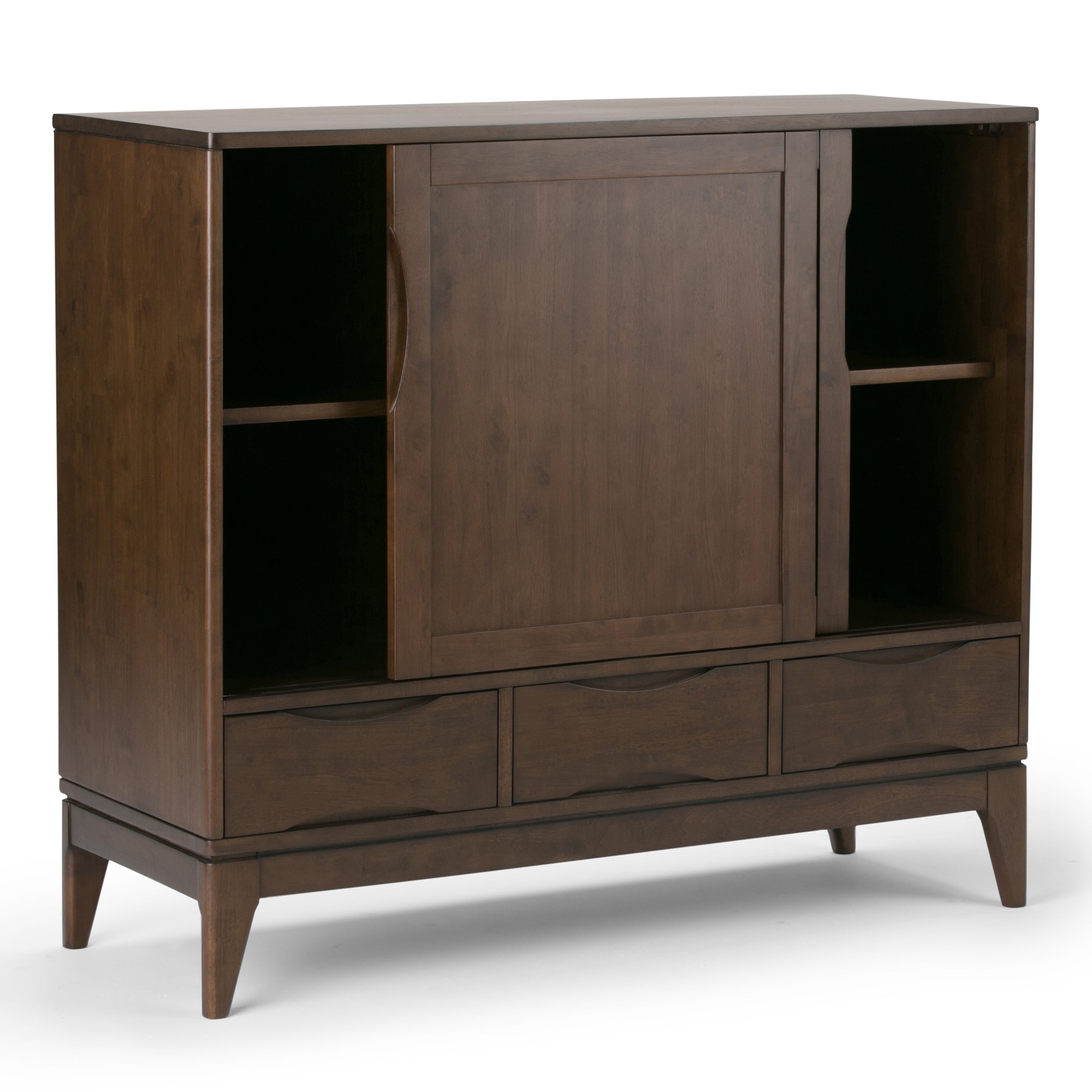 Harper 48 Inch Wide Solid Hardwood Mid-Century Modern Medium Storage Cabinet