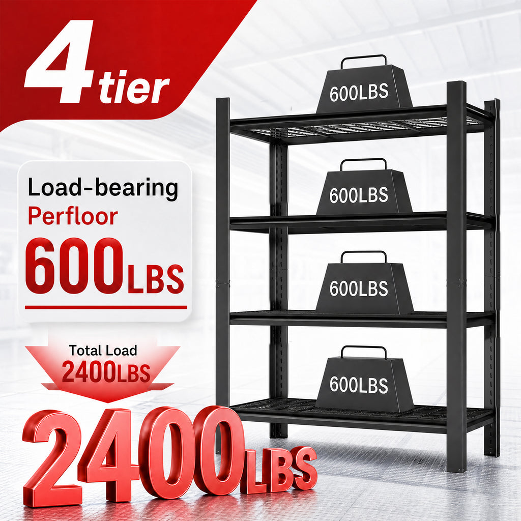 60"H 4-Tier Adjustable Heavy Duty Shelving Rack