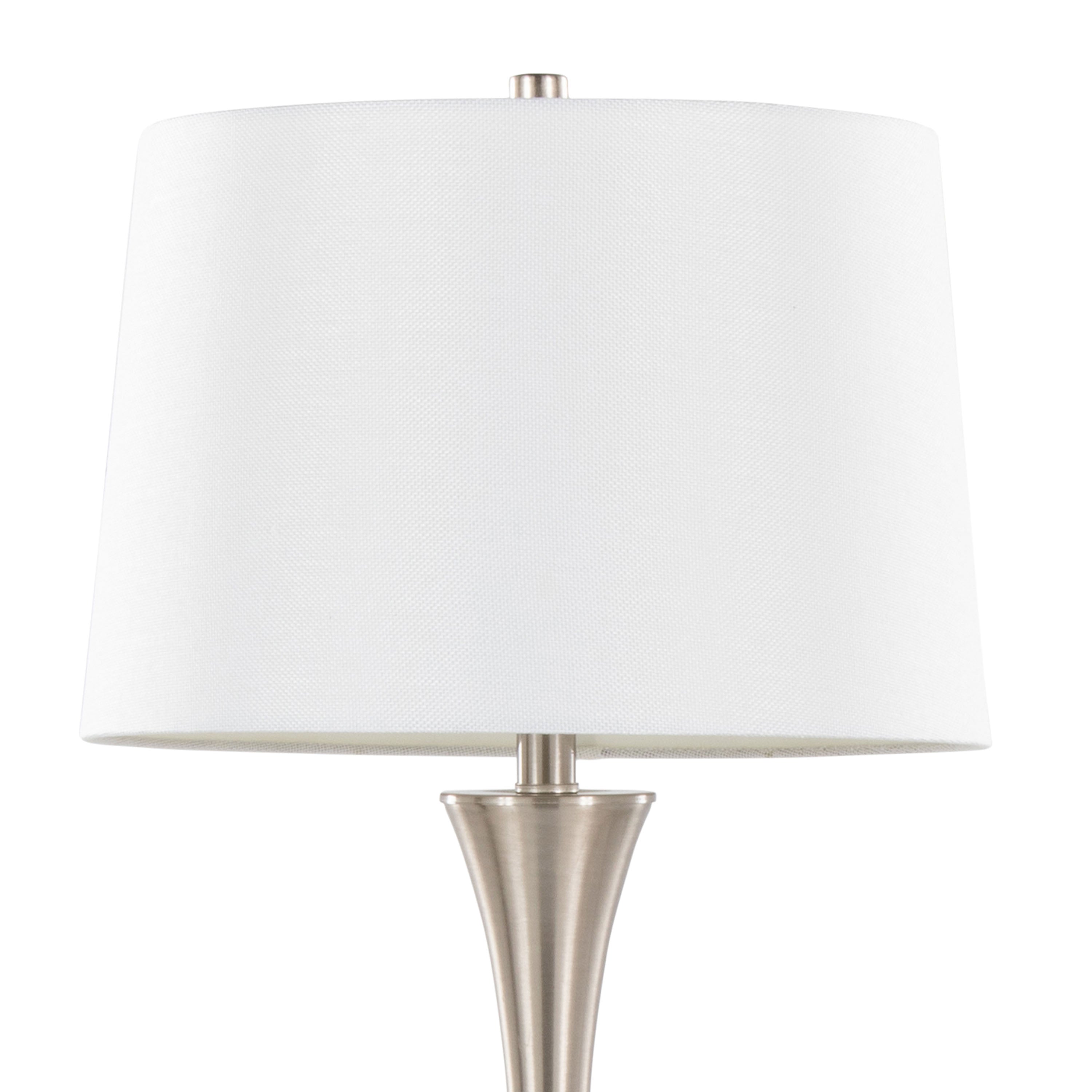 29" Contemporary Metal Table Lamp in Brushed Nickel