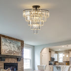 20" Black Crystal Chandelier