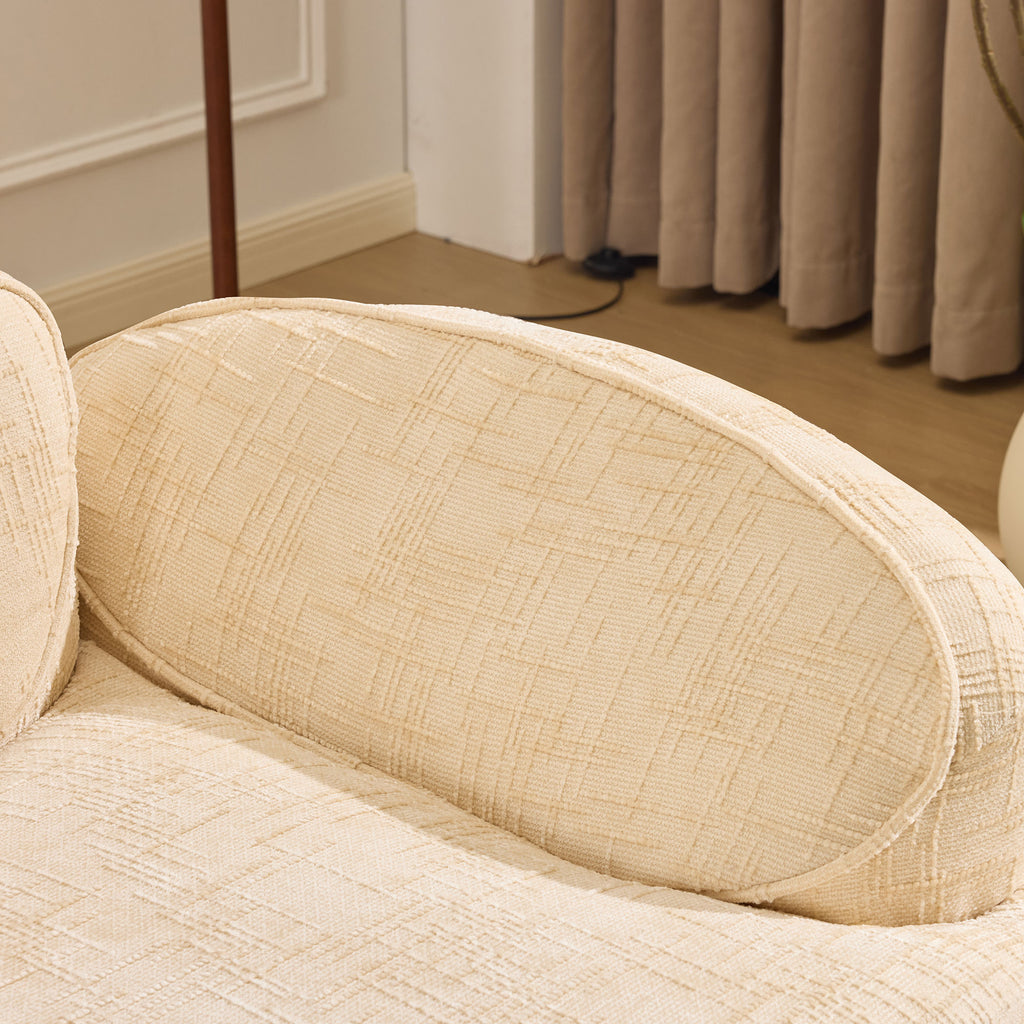 Beige Curved Two-Person Compress Sofa