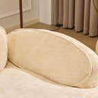 Beige Curved Two-Person Compress Sofa