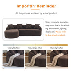 Compression Sponge L-Shape Sectional Sofa with Curved Chaise