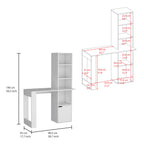Iowa Computer Desk with 1-Cabinet and 4-Tier Bookcase