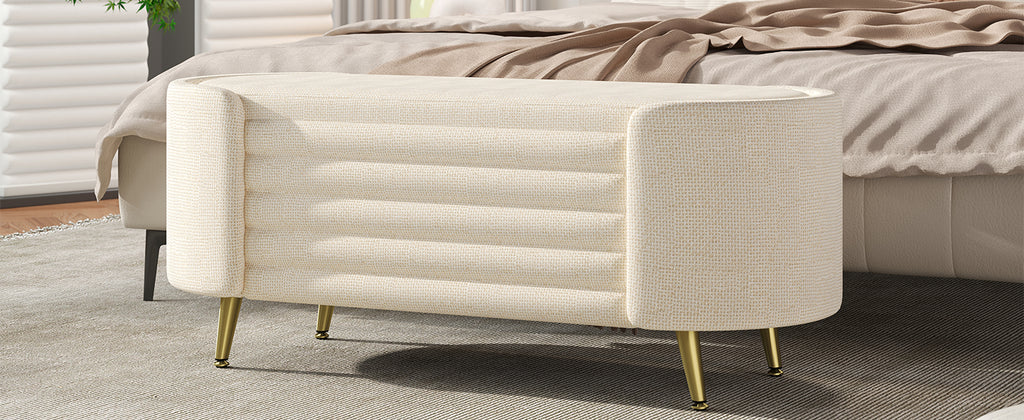 Modern Storage Ottoman Upholstered Storage Bench