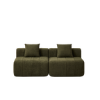 Chenille Sectional Sofa With 2 Pillows