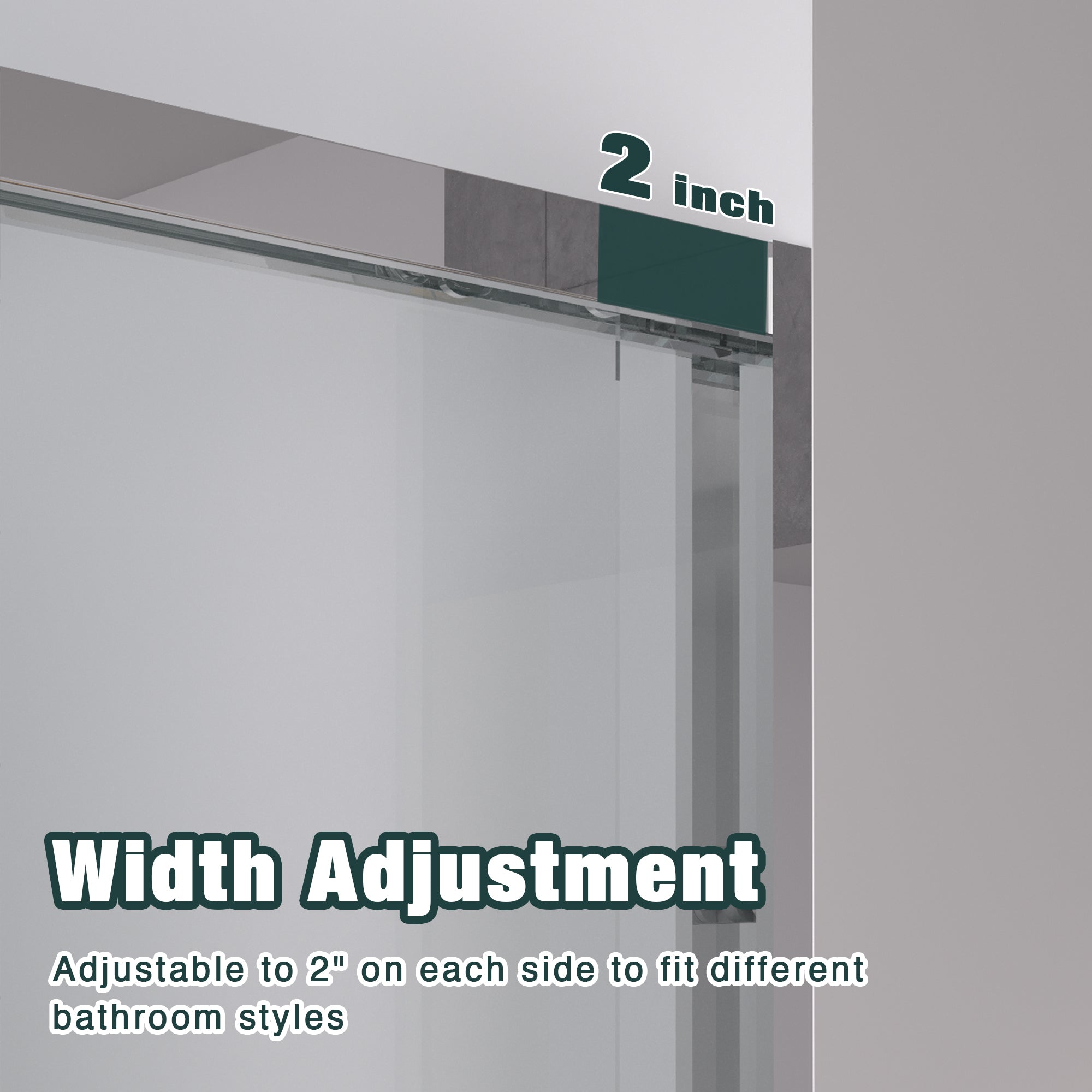 44-48"x76" Aluminum Frame Double Sliding Shower Door