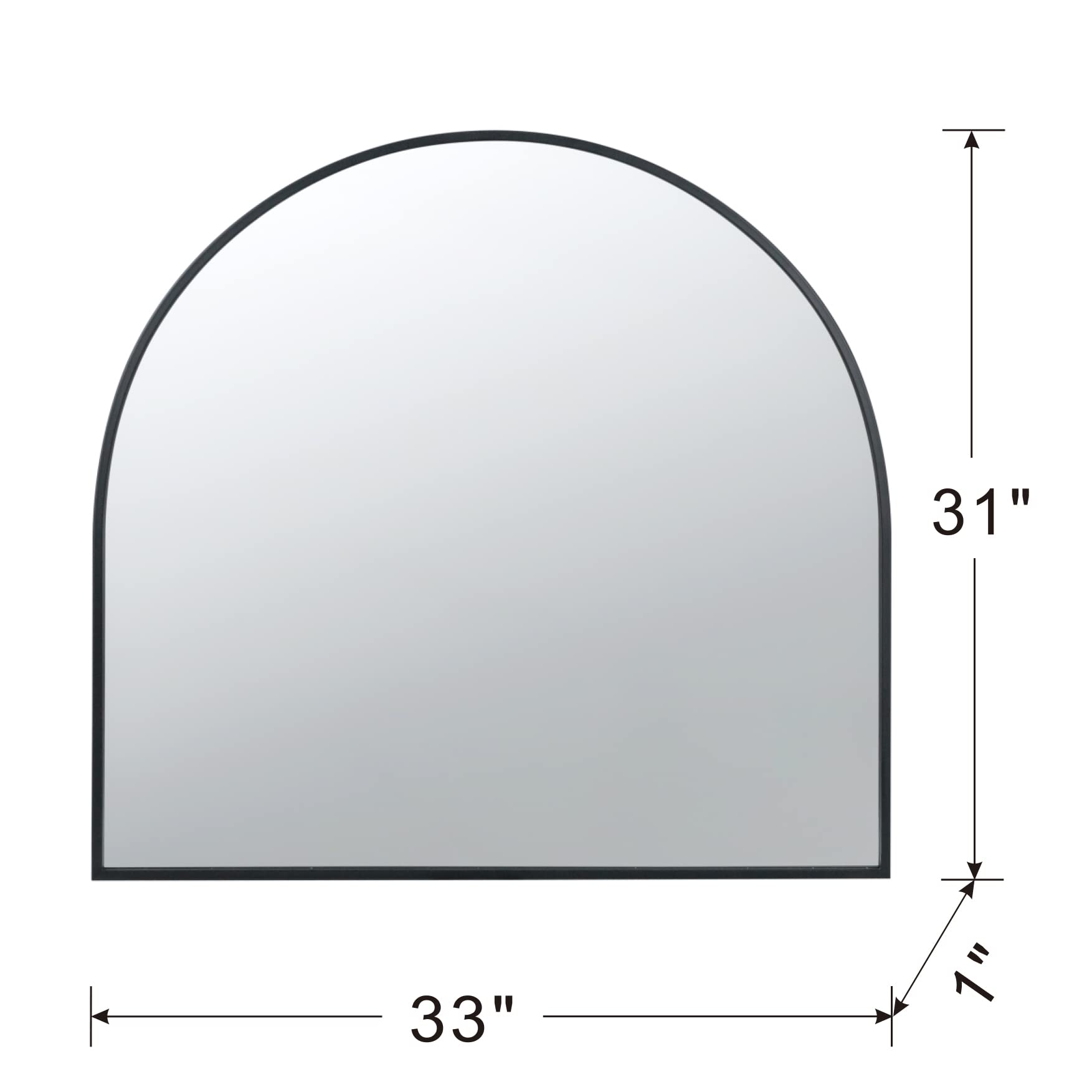 33" x 31" Arched Decorative Accent Mirror