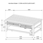 Sutter Distressed Java 2-Drawer Rectangular Coffee Table