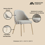 Gracie Metal Vegan Leather Dining Chair in Stone