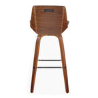 30" Mid-Century Modern Fixed-Height Barstool with Swivel