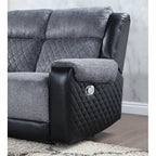 Alicia Grey/Black Reclining Sofa