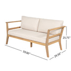 Acacia Outdoor Loveseat & Coffee Table Set for Patio