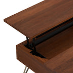 Hunter 36 Inch Wide Solid Mango Wood Small Lift Top Coffee Table in Umber