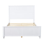 White Queen Size Bed Frame - Solid Wood & MDF
