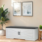 2-Tier Storage Bench with Padded Seat Cushion