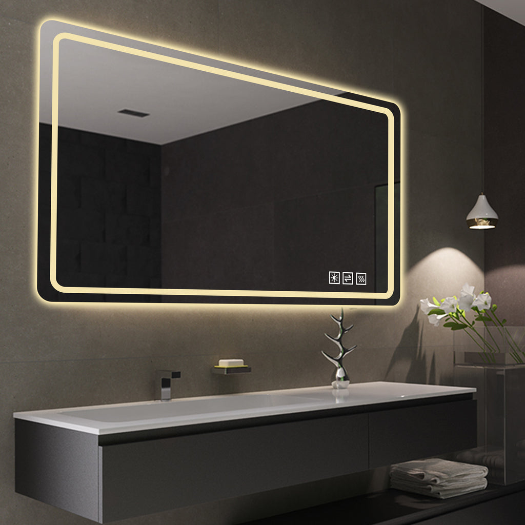 60X28 Inch LED Bathroom Mirror