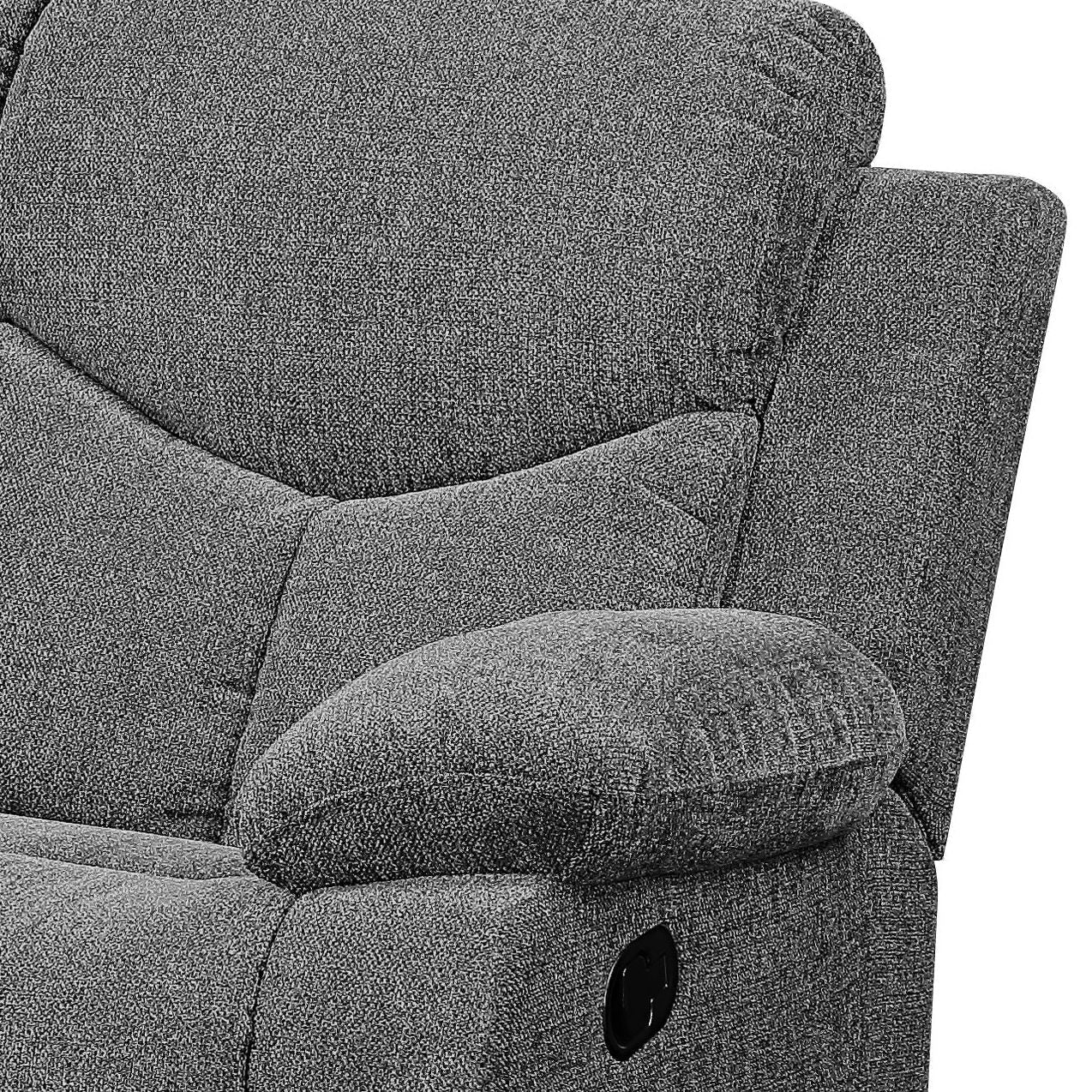 Kalen Chenille Loveseat With Console - Gray