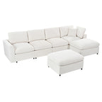 U-Style 130.3" 6-Seater Modular Sectional Sofa