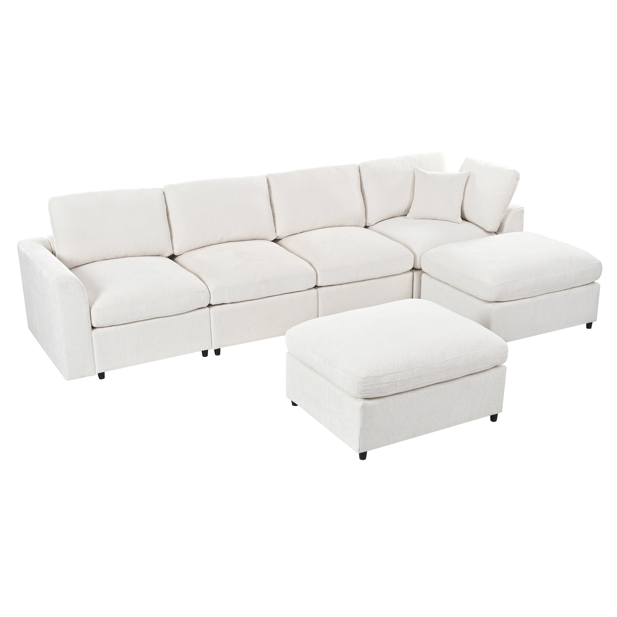 U-Style 130.3" 6-Seater Modular Sectional Sofa