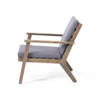 Outdoor Acacia Wood Club Chairs with Cushions (Set of 2)