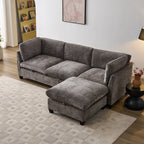 96.5" Sectional Couch with Ottoman
