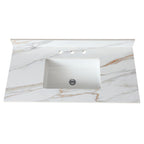 43 Inch Carrara Marble Vanity Top with Undermount Sink