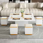 Vibe Haus Lift-Top Coffee Table with Storage Stools