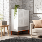 Grid Double Door Shoe Cabinet