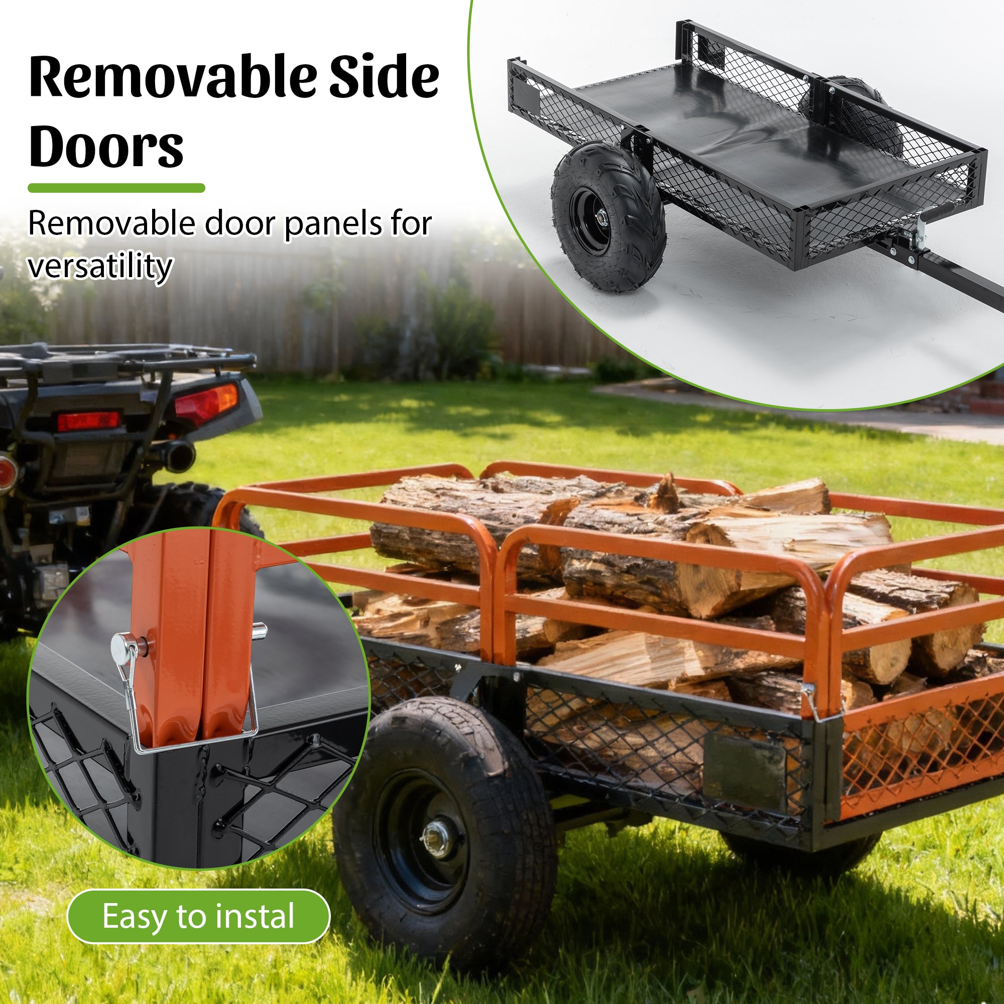 1500LBS Capacity 15 Cubic Feet Dump Cart Trailer